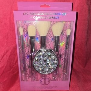 5pc Makeup Brush Set & Mirror